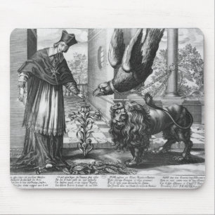 Allegory in lofzang op kardinaal Richelieu Muismat