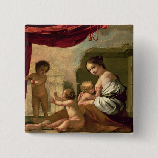 Allegory of Charity Vierkante Button 5,1 Cm (Voorkant)