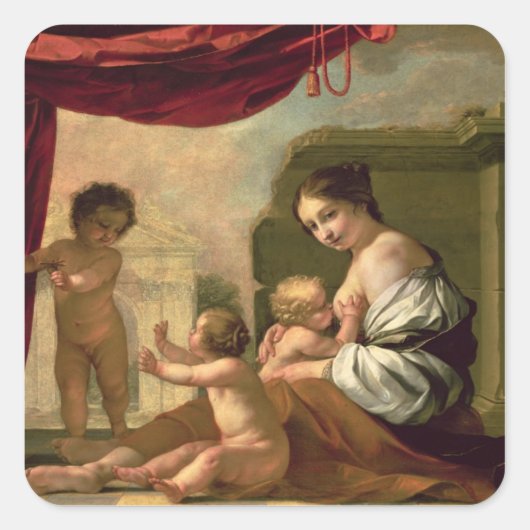 Allegory of Charity Vierkante Sticker (Voorkant)