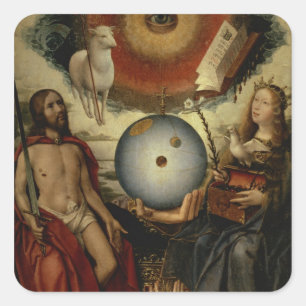 Allegory of Christianity Vierkante Sticker