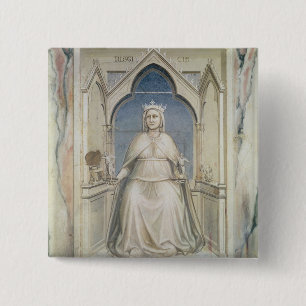 Allegory of Justice, c.1305 Vierkante Button 5,1 Cm