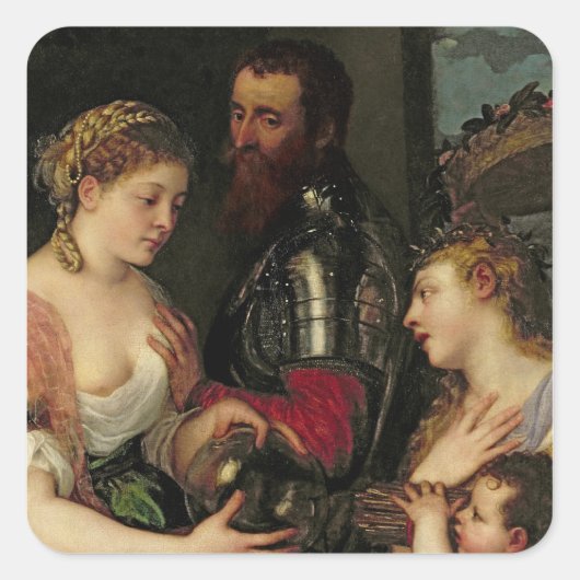 Allegory of Married Life Vierkante Sticker (Voorkant)