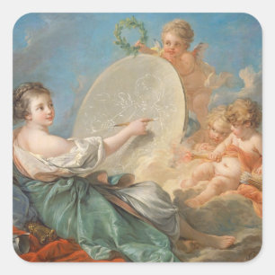 Allegory of Painting, 1765 (olie op doek) Vierkante Sticker