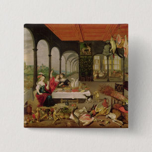 Allegory of Taste Vierkante Button 5,1 Cm