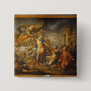 Allegory of the Peace of Aix-la-Chapelle, 1761 Vierkante Button 5,1 Cm