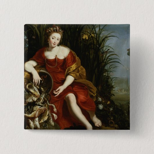 Allegory of Water Vierkante Button 5,1 Cm (Voorkant)