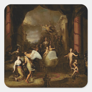 Allegory van de stad Amsterdam Vierkante Sticker