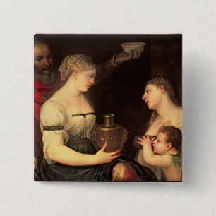 Allegory van het gehuwde leven vierkante button 5,1 cm
