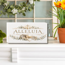 Alléluia Croix dorée de Pâques traditionnelle