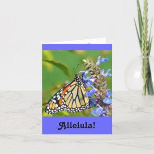 "ALLELUIA HE HAS RISEN" HAPPY EASTER/BUTTERFLY ON FEESTDAGEN KAART