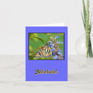 "ALLELUIA HE HAS RISEN" HAPPY EASTER/BUTTERFLY ON FEESTDAGEN KAART