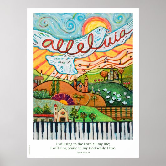 Alleluia poster musical pour classe ou choeur (Devant)