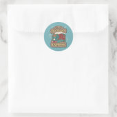 Allemaal aan boord van de HOGWARTS™ Express Kerstk Ronde Sticker (Tas)