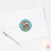 Allemaal aan boord van de HOGWARTS™ Express Kerstk Ronde Sticker (Envelop)