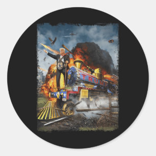 Allemaal aan boord van de Trump Train Grappige Don Ronde Sticker