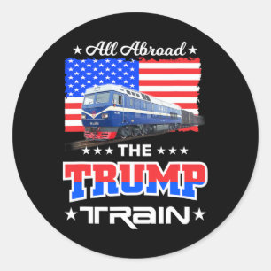 Allemaal aan boord van de Trump Trein Amerikaanse Ronde Sticker