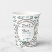 Allemaal aan boord van het Baby Express Train Boy  Papieren Bekers (Achterkant)