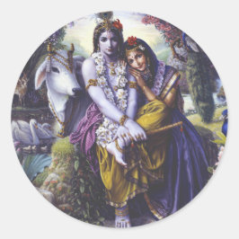 Allemaal aantrekkelijk koppel Radha Krishna Ronde Sticker