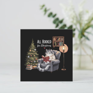 Allemaal geboekt voor Kerstmis Boekenkat Winterlez Feestdagenkaart