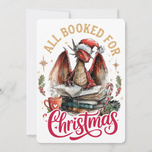 Allemaal geboekt voor Kerstmis Draak Feestdagenkaart