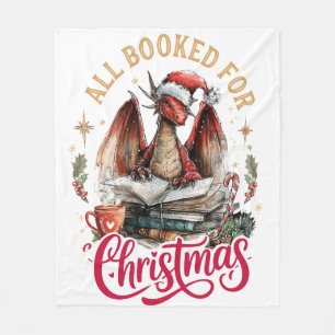 Allemaal geboekt voor Kerstmis Draak Fleece Deken