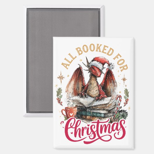 Allemaal geboekt voor Kerstmis Draak Magneet (Voorkant / Achterkant)