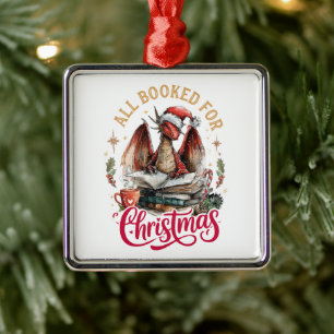 Allemaal geboekt voor Kerstmis Draak Metalen Ornament