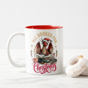 Allemaal geboekt voor Kerstmis Draak Tweekleurige Koffiemok