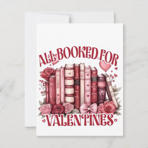Allemaal geboekt voor Valentijn Boek Boekenliefheb Notitiekaartje