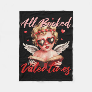 Allemaal geboekt voor Valentijn Cupido Lezende Lie Fleece Deken