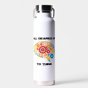 Allemaal klaar om te denken (tandwielen hersenen) waterfles