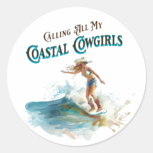Allemaal Mijn Kust Cowgirls Ronde Sticker