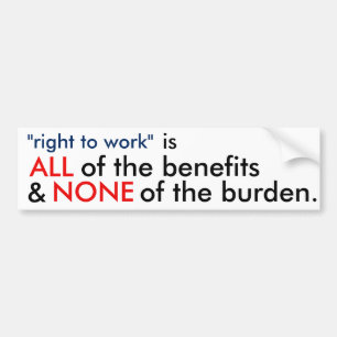 ALLEMAAL & NIEMAND "Recht op werk" Bumpersticker