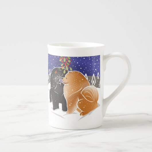 ALLEMAAL WIL IK XMAS - Chow Bone China mok (Rechts)