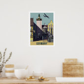 Allemagne, affiche aérienne vintage (Cuisine)