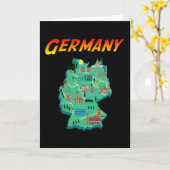 Allemagne - Carte - Style Enseigne Vintage (Fleur jaune)