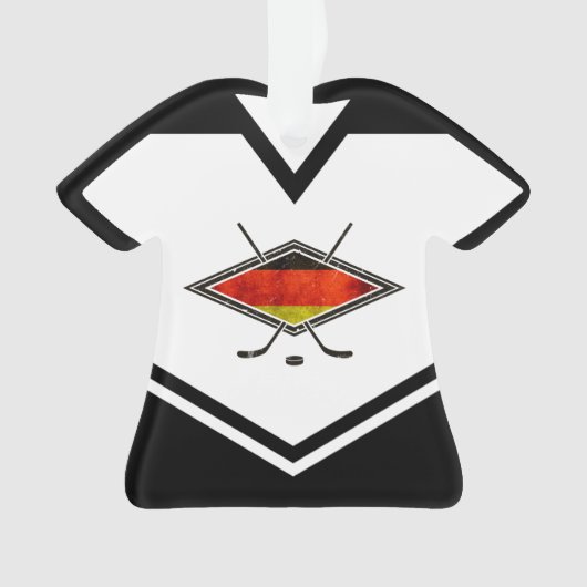 Allemagne Drapeau Hockey Logo, Nom et Numéro Jerse (devant)