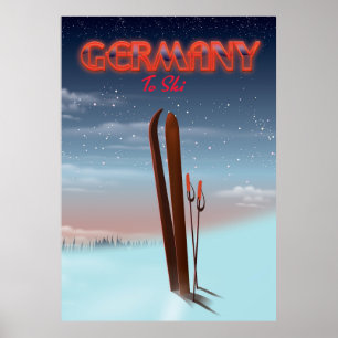 Allemagne Ice Ski poster voyage