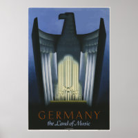 Allemagne Le Pays Du Poster vintage De La Musique