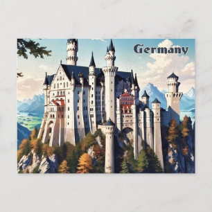 Allemagne Neuschwanstein Castle Carte postale Vint
