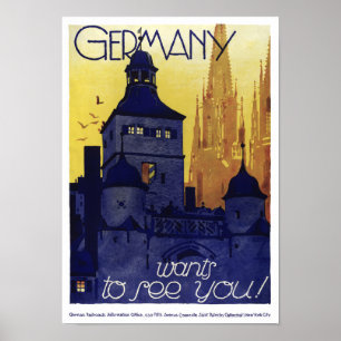 Allemagne Poster Vintage voyage restauré