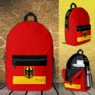Allemagne, sac à dos rouge, drapeau allemand / Deu