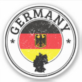 Allemagne Sceller Sticker Drapeau Rond Pour Portab (Devant)