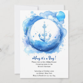Allen aan boord van de Baby Joy: Nautical Shower Kaart