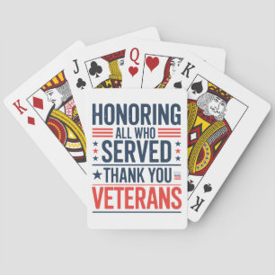 Allen die gediend hebben eren Dank u Veteranen Dag Pokerkaarten
