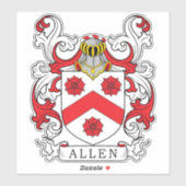 Allen Family Crest Sticker (Vel)