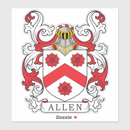 Allen Family Crest Sticker (Vel)