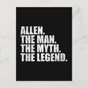 Allen naam, Allen De Man De Mythe De Legende Briefkaart