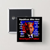 Allen West Vierkante Button 5,1 Cm (Voorkant /achterkant)