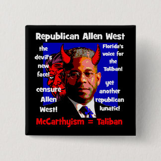 Allen West Vierkante Button 5,1 Cm